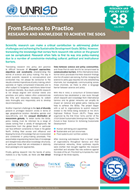 From Science to Practice: Research and Knowledge to Achieve the SDGs