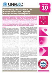 Overcoming Inequalities in the Context of the 2030 Agenda for Sustainable Development