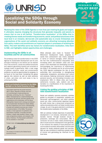 Localizing the SDGs through Social and Solidarity Economy