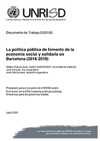 La política pública de fomento de la economía social y solidaria en Barcelona (2016-2019)